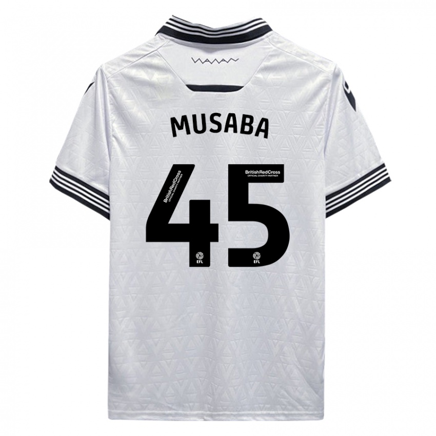 Kinder Anthony Musaba #45 Weiß Auswärtstrikot Trikot 2023/24 T-Shirt