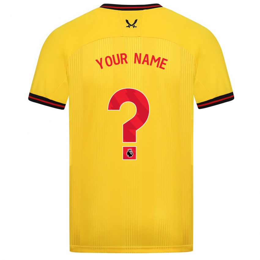 Kinder Ihren Namen #0 Gelb Auswärtstrikot Trikot 2023/24 T-Shirt