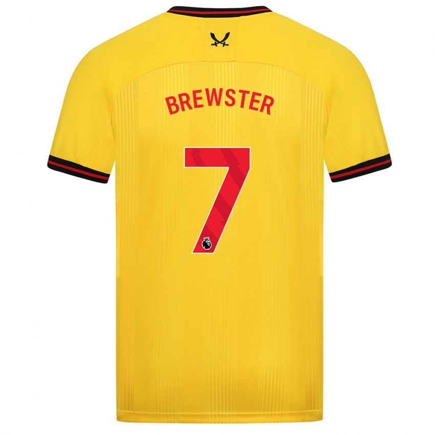 Kinder Rhian Brewster #7 Gelb Auswärtstrikot Trikot 2023/24 T-Shirt