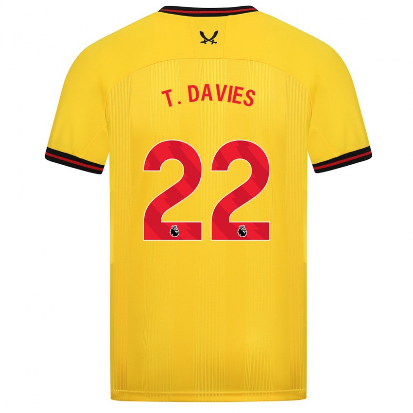 Kinder Tom Davies #22 Gelb Auswärtstrikot Trikot 2023/24 T-Shirt