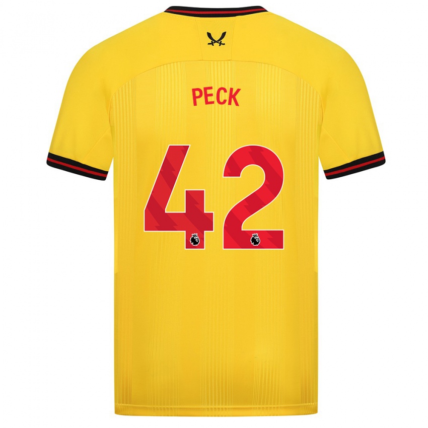 Kinder Sydie Peck #42 Gelb Auswärtstrikot Trikot 2023/24 T-Shirt