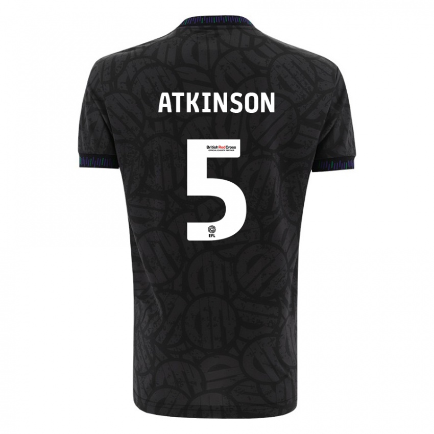 Kinder Rob Atkinson #5 Schwarz Auswärtstrikot Trikot 2023/24 T-Shirt