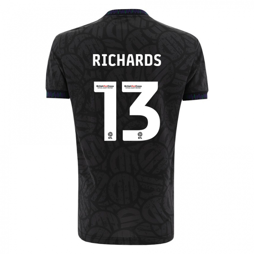 Kinder Harvey Wiles-Richards #13 Schwarz Auswärtstrikot Trikot 2023/24 T-Shirt
