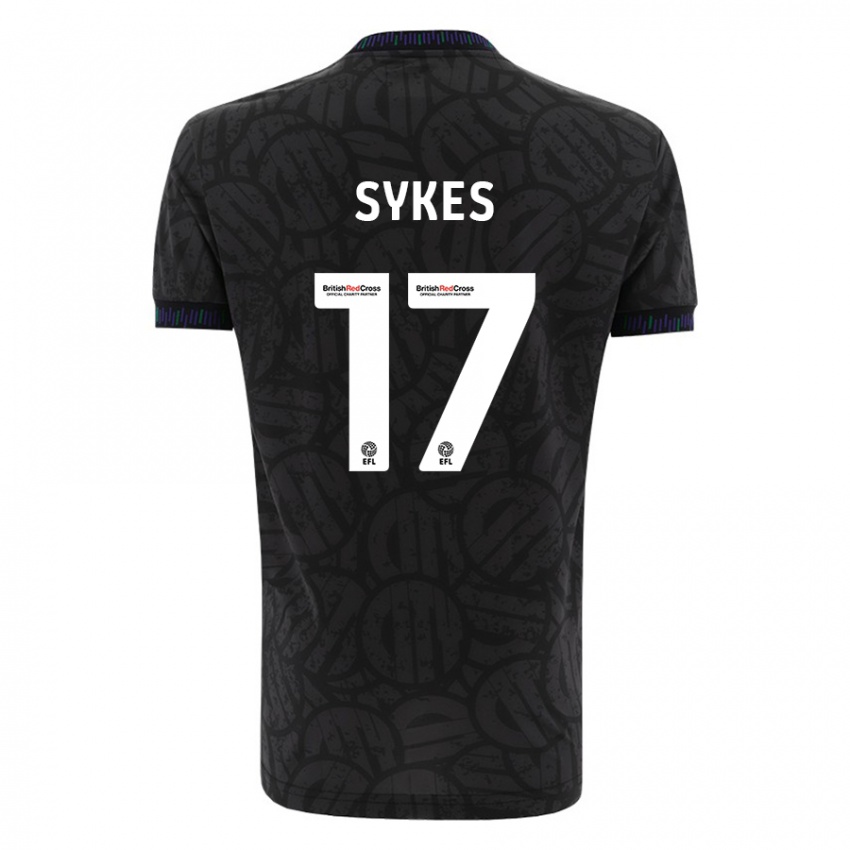 Kinder Mark Sykes #17 Schwarz Auswärtstrikot Trikot 2023/24 T-Shirt