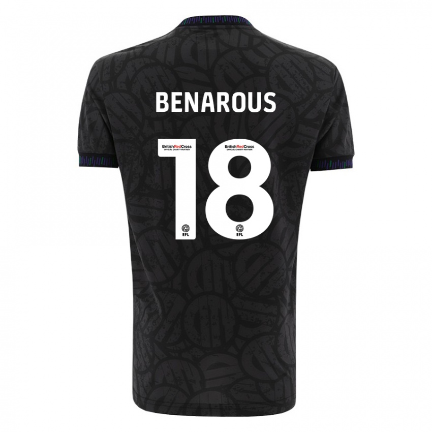 Kinder Ayman Benarous #18 Schwarz Auswärtstrikot Trikot 2023/24 T-Shirt