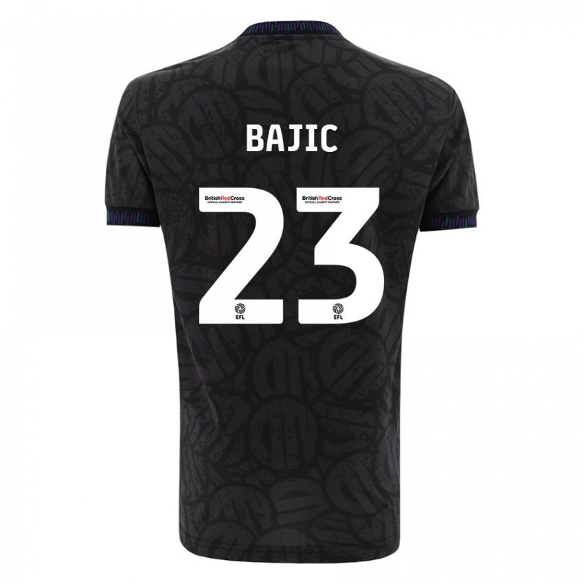 Kinder Stefan Bajic #23 Schwarz Auswärtstrikot Trikot 2023/24 T-Shirt