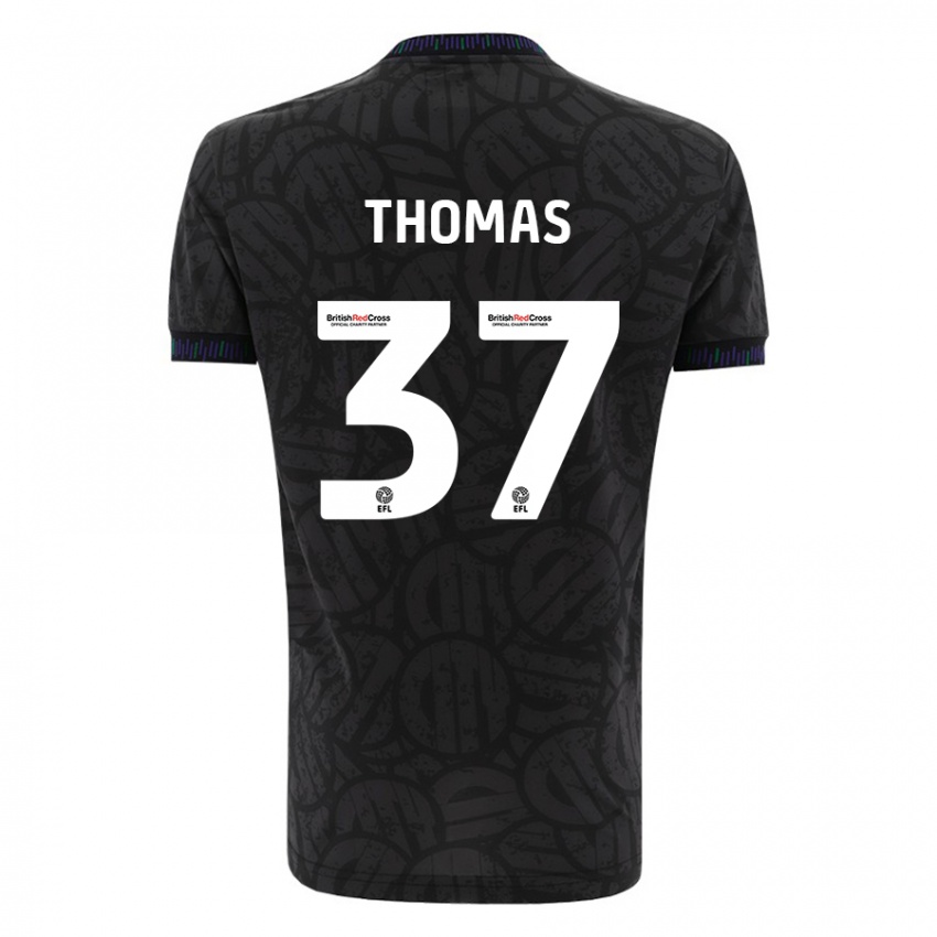 Kinder Olly Thomas #37 Schwarz Auswärtstrikot Trikot 2023/24 T-Shirt