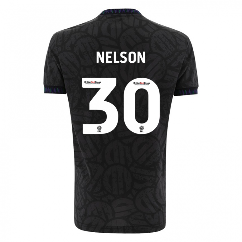 Kinder Raekwon Nelson #30 Schwarz Auswärtstrikot Trikot 2023/24 T-Shirt