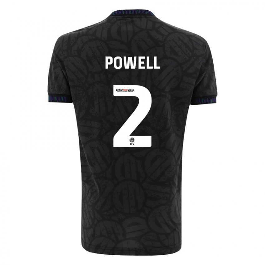 Kinder Ella Powell #2 Schwarz Auswärtstrikot Trikot 2023/24 T-Shirt