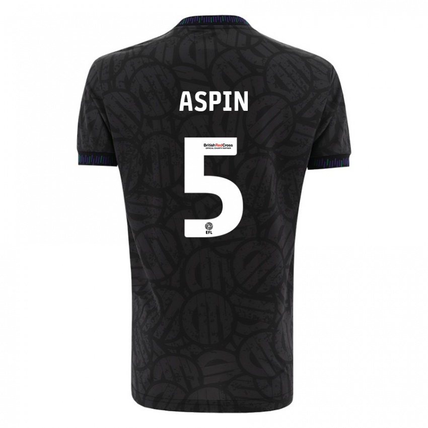 Kinder Brooke Aspin #5 Schwarz Auswärtstrikot Trikot 2023/24 T-Shirt