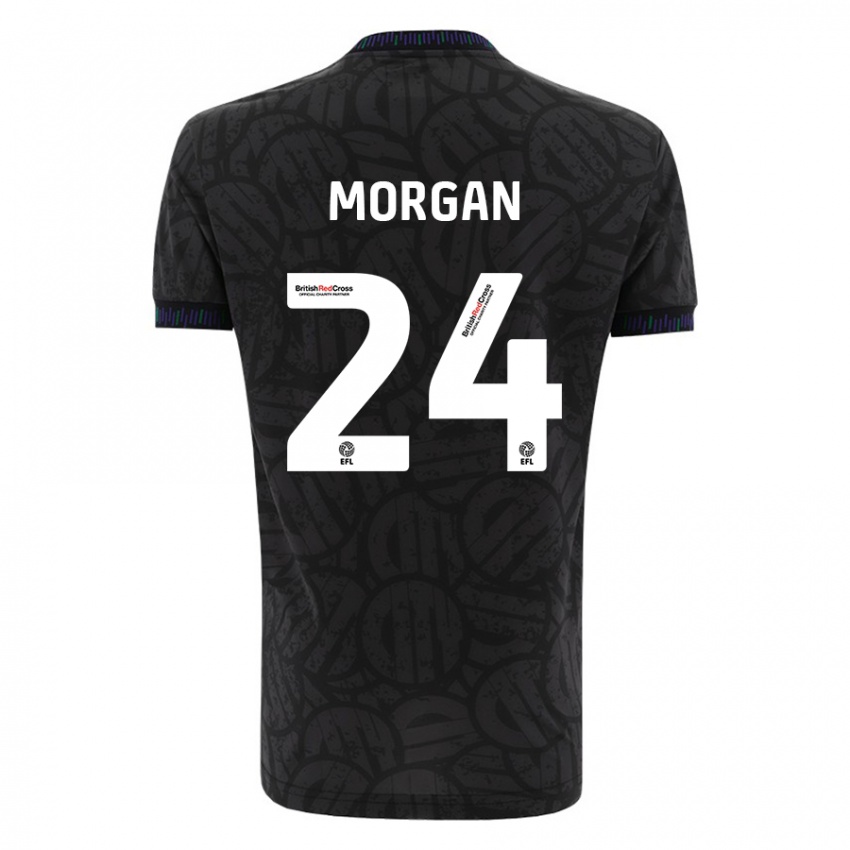 Kinder Ffion Morgan #24 Schwarz Auswärtstrikot Trikot 2023/24 T-Shirt