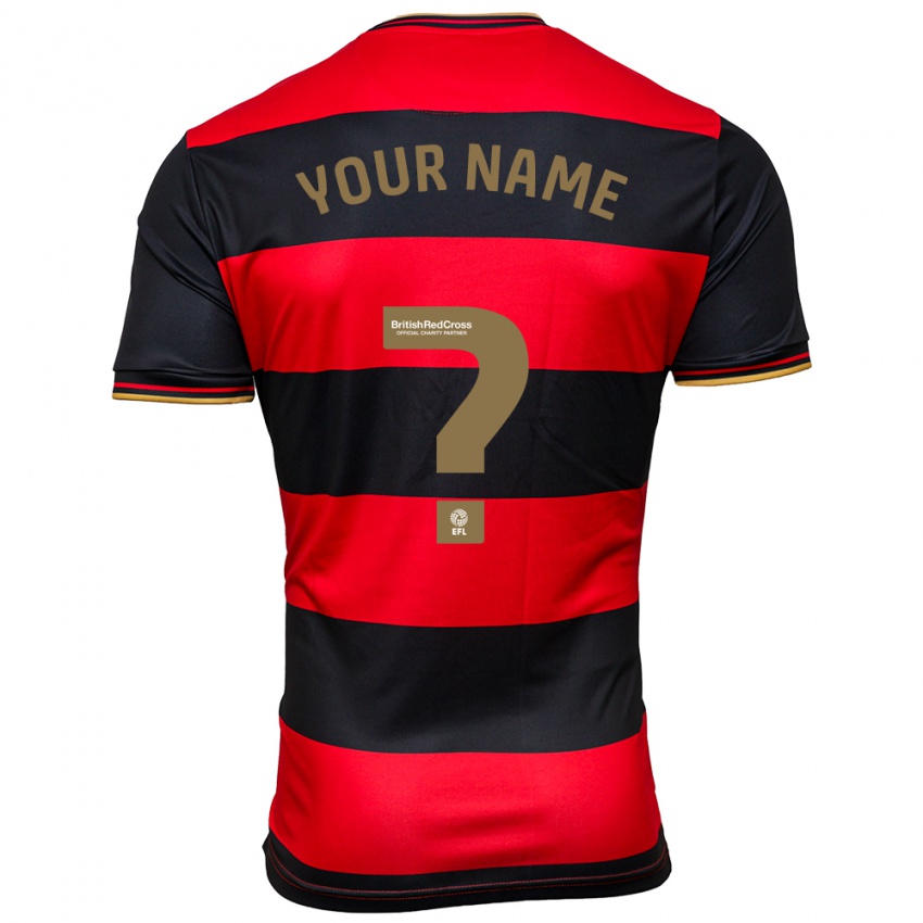 Kinder Ihren Namen #0 Schwarz Rot Auswärtstrikot Trikot 2023/24 T-Shirt