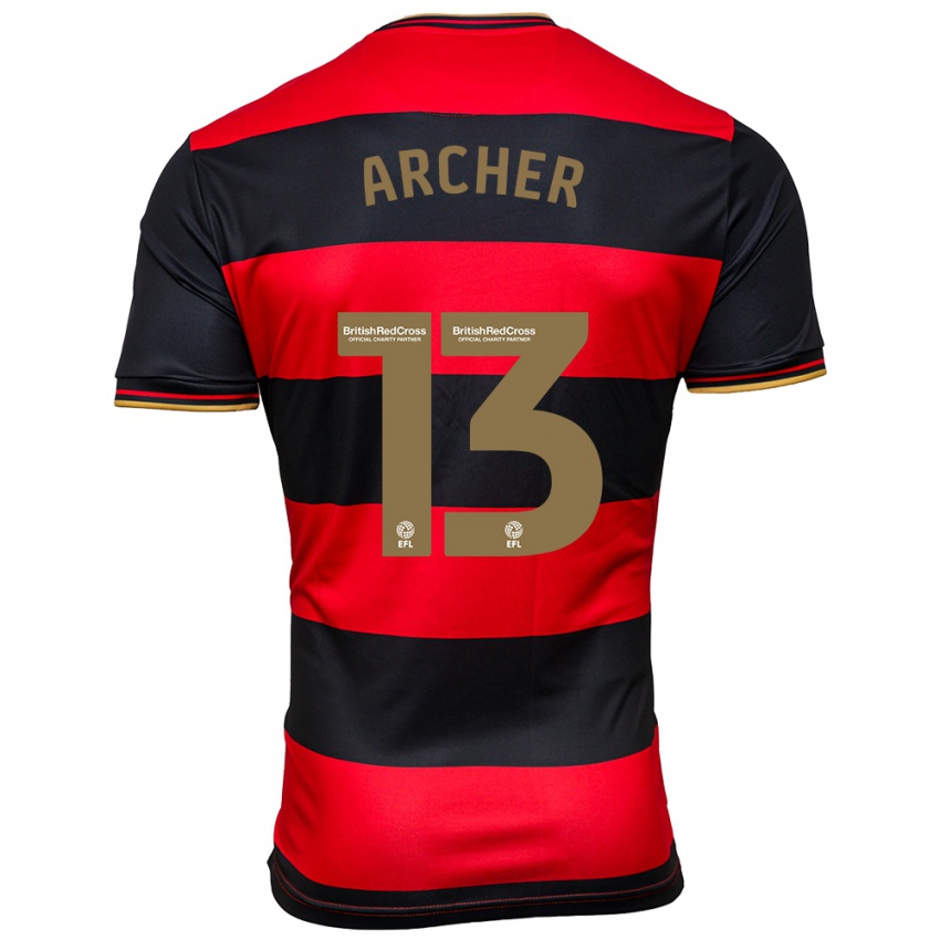 Kinder Jordan Archer #13 Schwarz Rot Auswärtstrikot Trikot 2023/24 T-Shirt