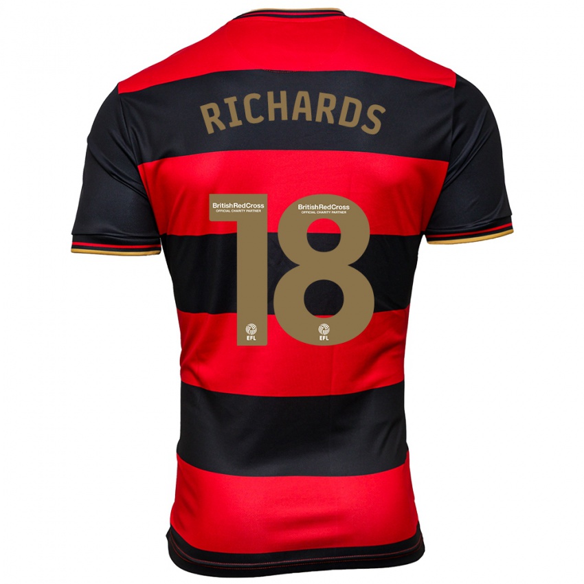 Kinder Taylor Richards #18 Schwarz Rot Auswärtstrikot Trikot 2023/24 T-Shirt