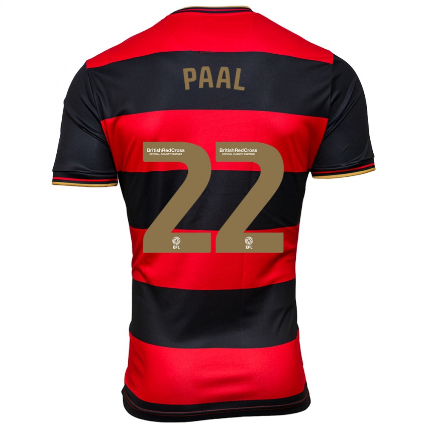 Kinder Kenneth Paal #22 Schwarz Rot Auswärtstrikot Trikot 2023/24 T-Shirt