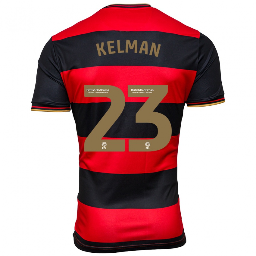 Kinder Charlie Kelman #23 Schwarz Rot Auswärtstrikot Trikot 2023/24 T-Shirt