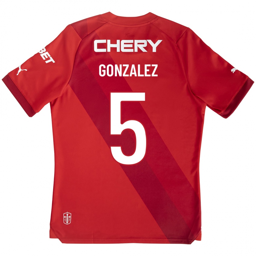 Kinder Daniel González #5 Rot Auswärtstrikot Trikot 2023/24 T-Shirt