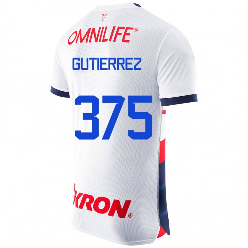 Kinder Gerson Gutiérrez #375 Weiß Auswärtstrikot Trikot 2023/24 T-Shirt