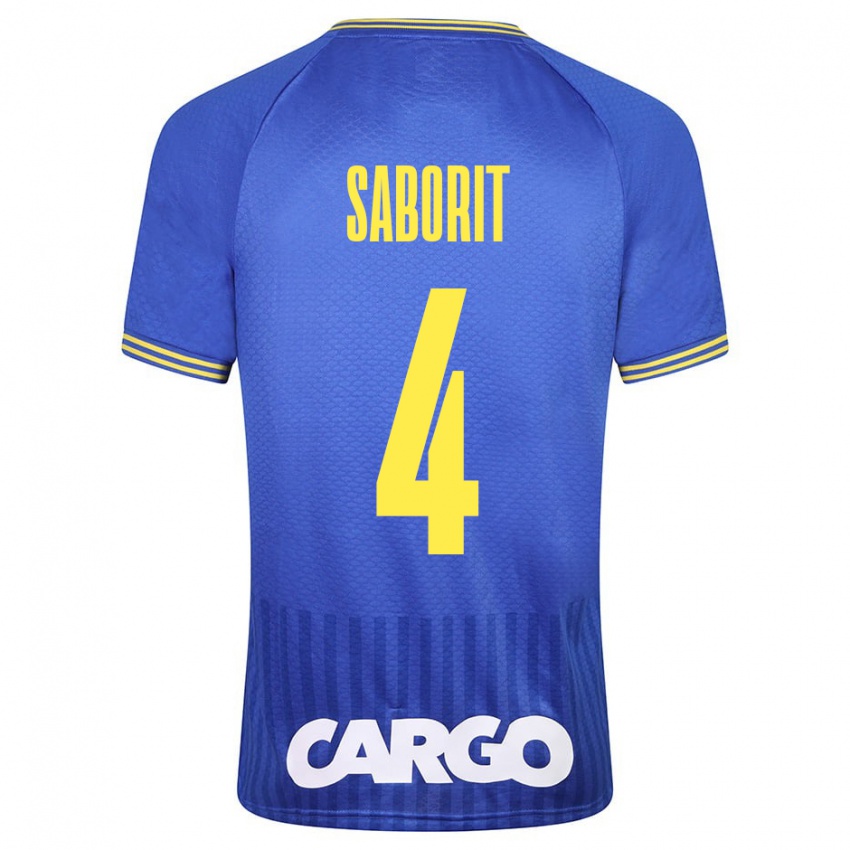 Kinder Enric Saborit #4 Blau Auswärtstrikot Trikot 2023/24 T-Shirt