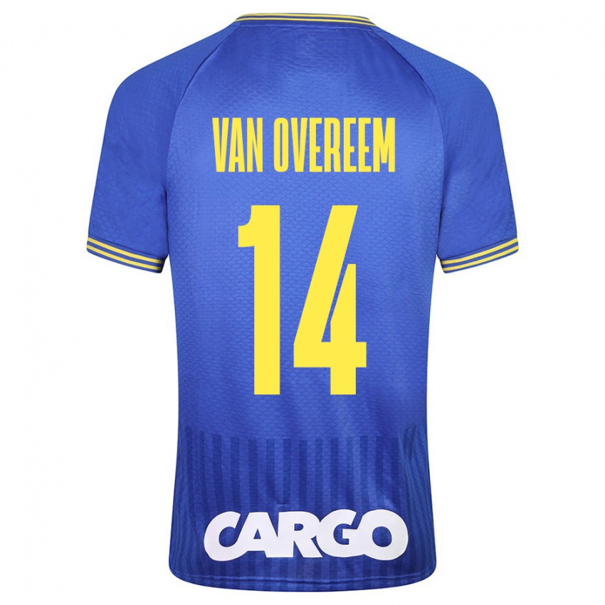 Kinder Joris Van Overeem #14 Blau Auswärtstrikot Trikot 2023/24 T-Shirt