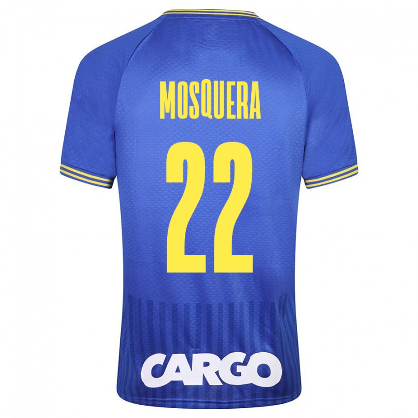 Kinder Orlando Mosquera #22 Blau Auswärtstrikot Trikot 2023/24 T-Shirt