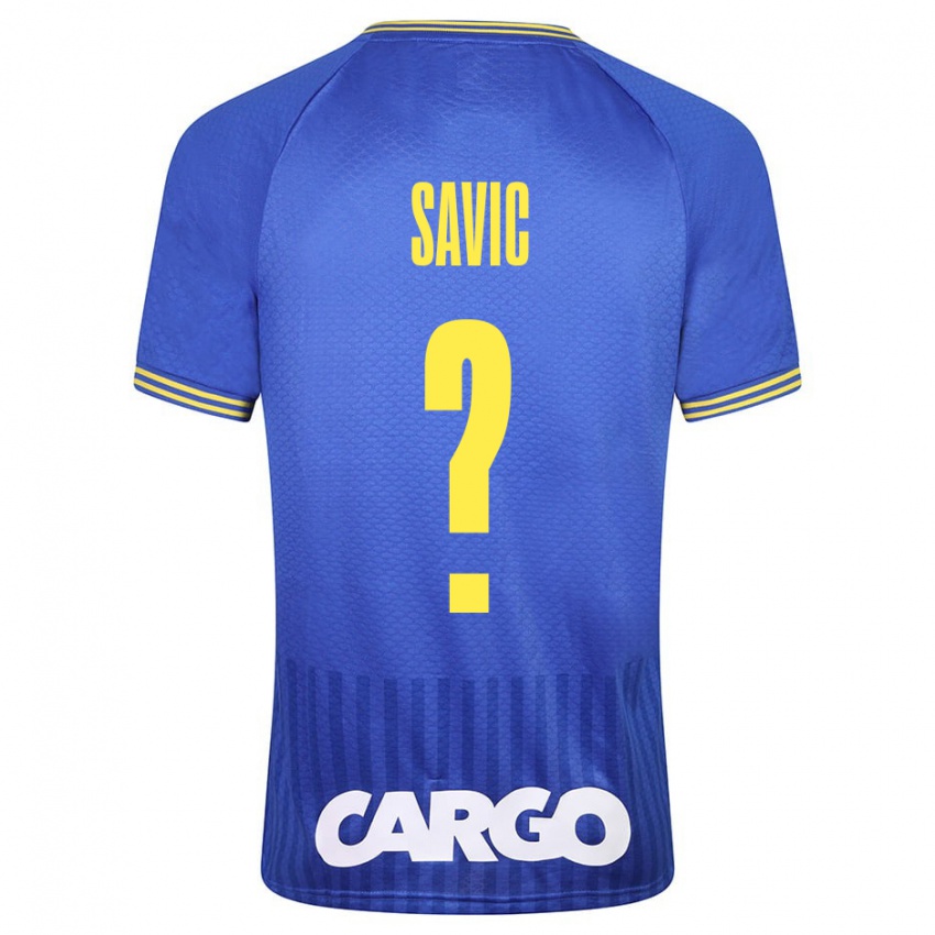 Kinder Rom Savic #0 Blau Auswärtstrikot Trikot 2023/24 T-Shirt