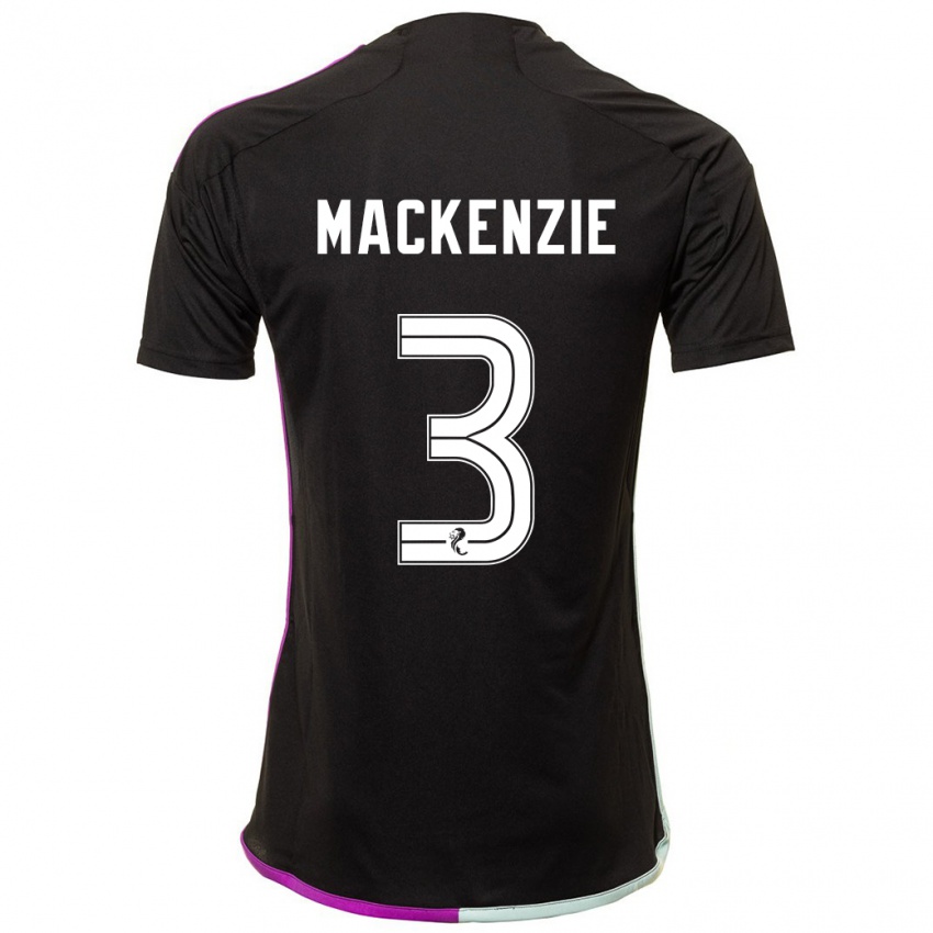 Kinder Jack Mackenzie #3 Schwarz Auswärtstrikot Trikot 2023/24 T-Shirt