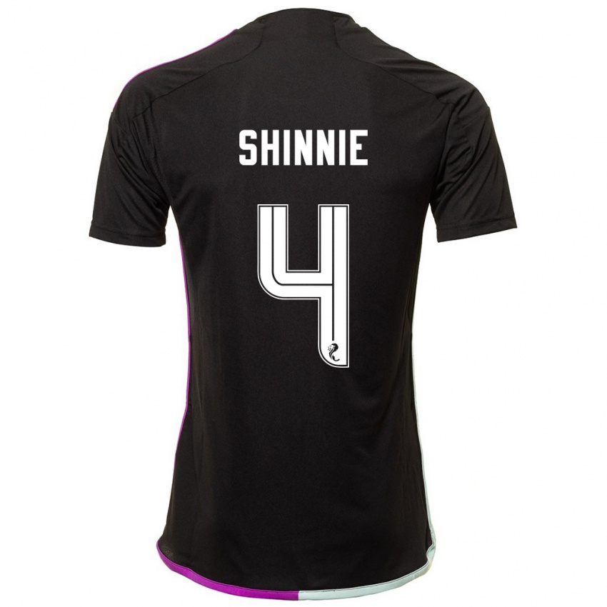 Kinder Graeme Shinnie #4 Schwarz Auswärtstrikot Trikot 2023/24 T-Shirt