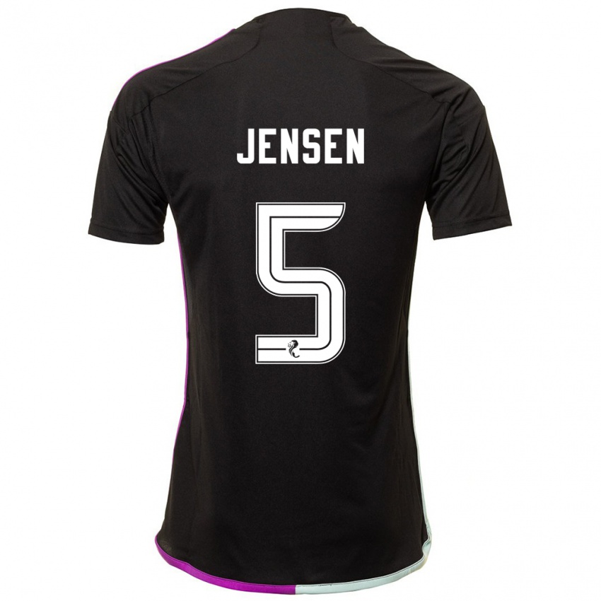 Kinder Richard Jensen #5 Schwarz Auswärtstrikot Trikot 2023/24 T-Shirt