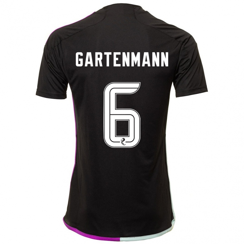 Kinder Stefan Gartenmann #6 Schwarz Auswärtstrikot Trikot 2023/24 T-Shirt