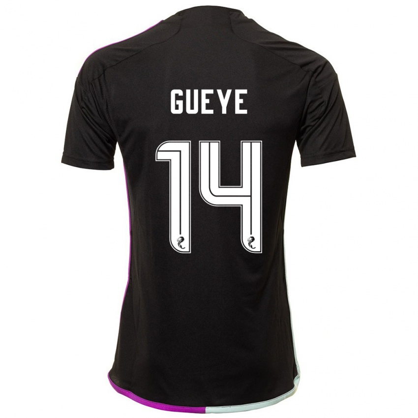 Kinder Pape Habib Gueye #14 Schwarz Auswärtstrikot Trikot 2023/24 T-Shirt