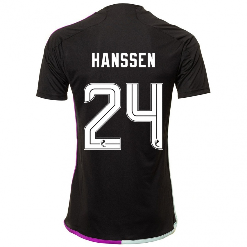 Kinder Nadine Hanssen #24 Schwarz Auswärtstrikot Trikot 2023/24 T-Shirt