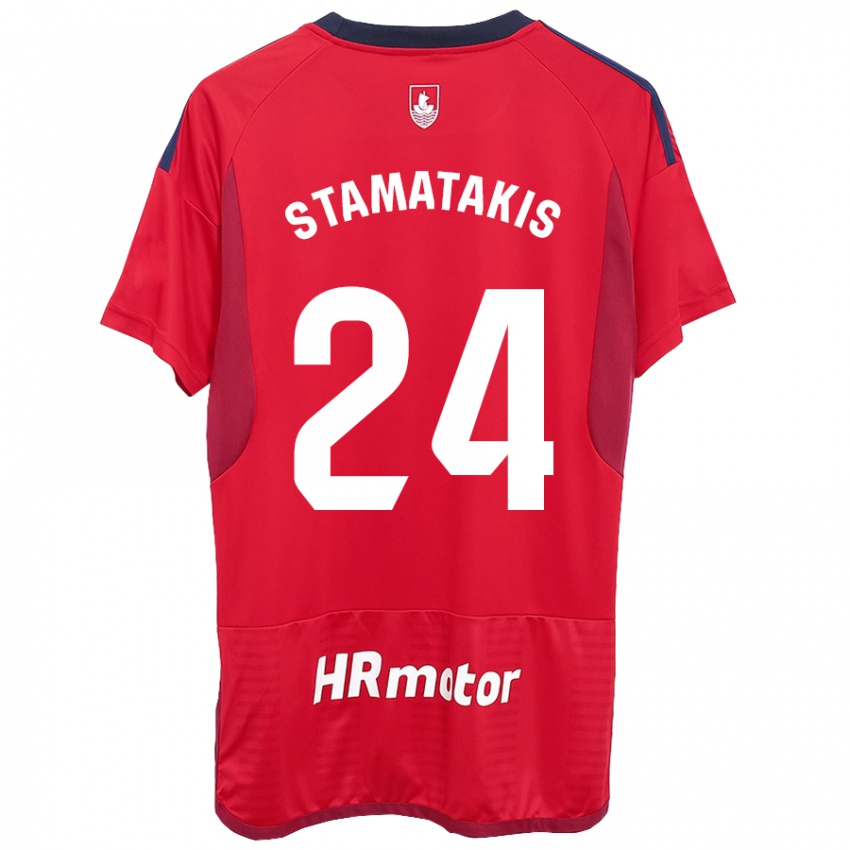 Herren Dimitrios Stamatakis #24 Rot Heimtrikot Trikot 2023/24 T-Shirt