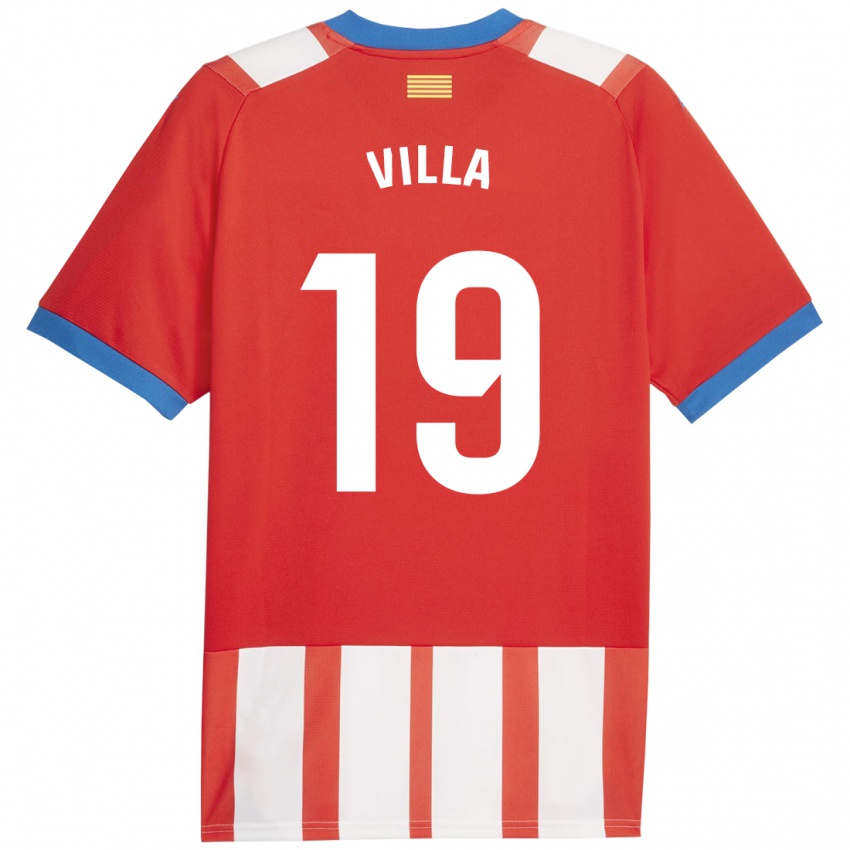 Herren Toni Villa #19 Rot-Weiss Heimtrikot Trikot 2023/24 T-Shirt