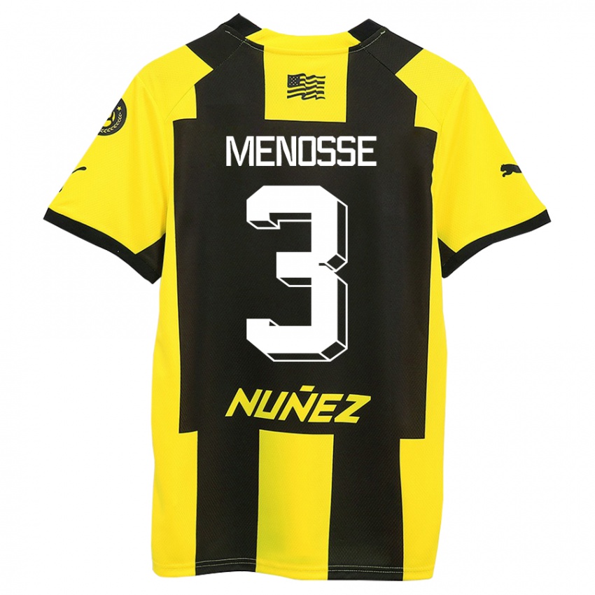 Herren Hernán Menosse #3 Gelb Schwarz Heimtrikot Trikot 2023/24 T-Shirt