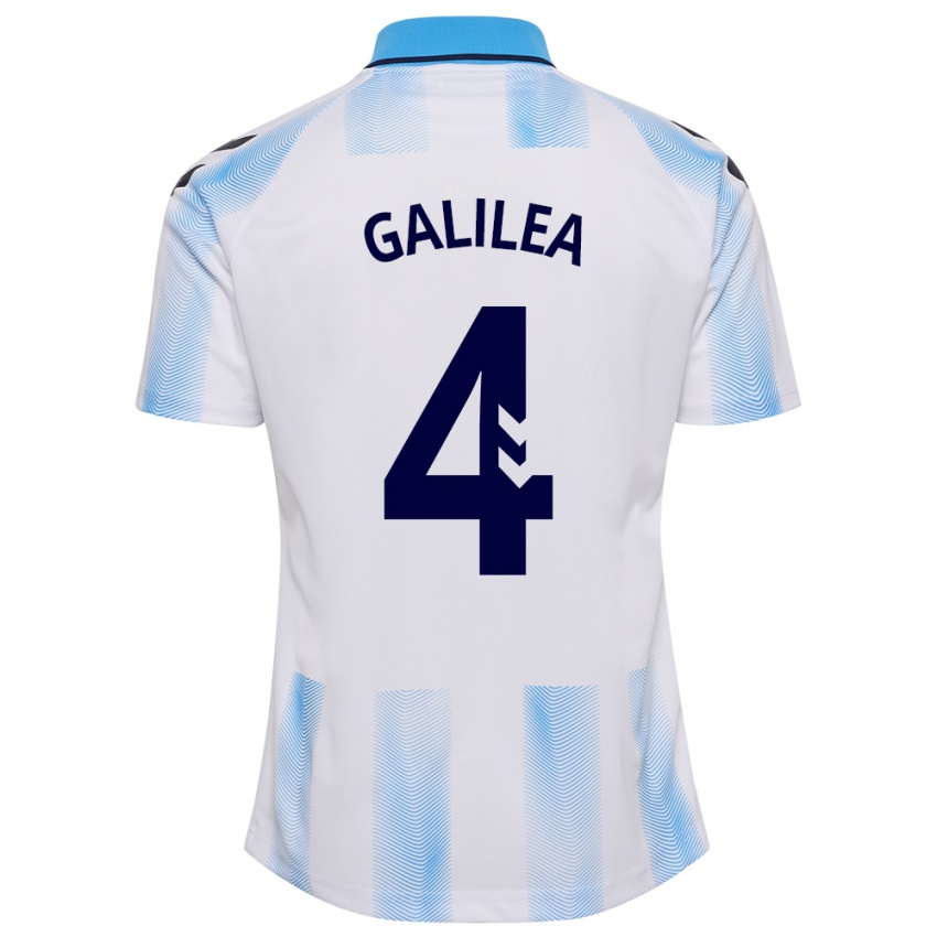 Herren Einar Galilea #4 Weiß Blau Heimtrikot Trikot 2023/24 T-Shirt