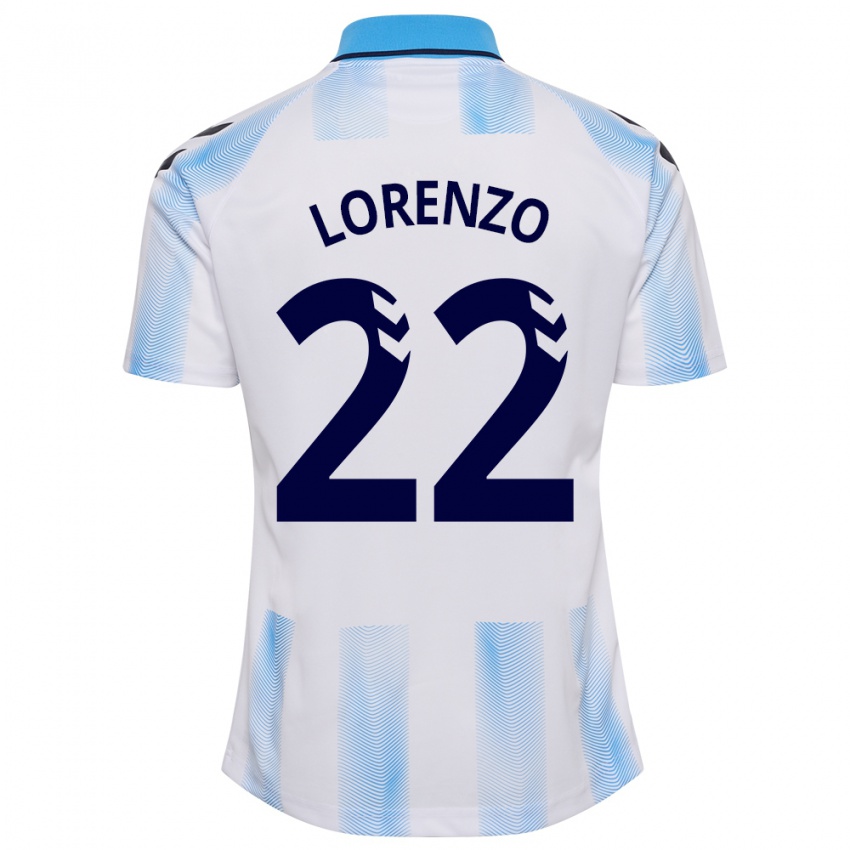 Herren Dani Lorenzo #22 Weiß Blau Heimtrikot Trikot 2023/24 T-Shirt