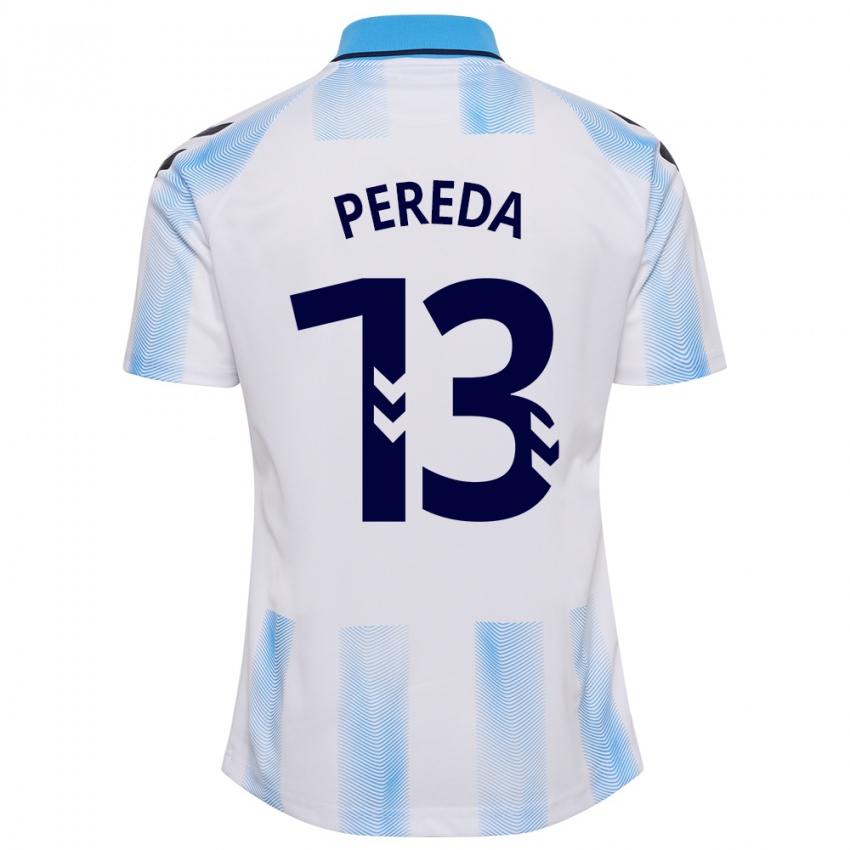 Herren Adrián Pereda #13 Weiß Blau Heimtrikot Trikot 2023/24 T-Shirt