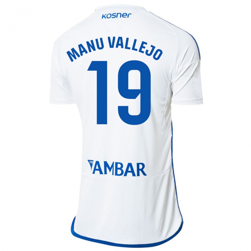 Herren Manu Vallejo #19 Weiß Heimtrikot Trikot 2023/24 T-Shirt