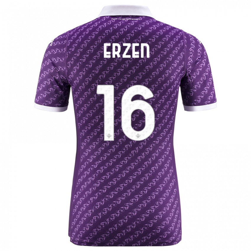 Herren Kaja Erzen #16 Violett Heimtrikot Trikot 2023/24 T-Shirt