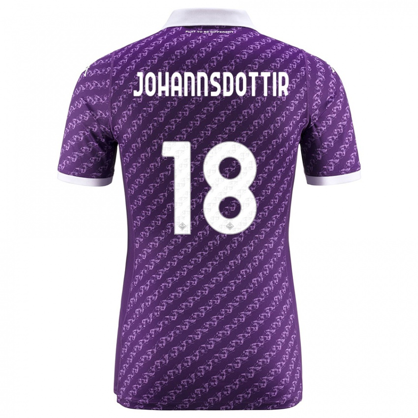 Herren Alexandra Johannsdottir #18 Violett Heimtrikot Trikot 2023/24 T-Shirt