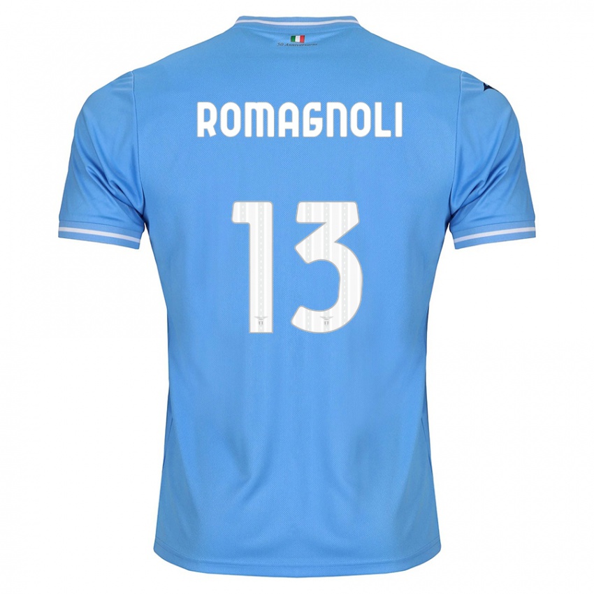 Herren Alessio Romagnoli #13 Blau Heimtrikot Trikot 2023/24 T-Shirt