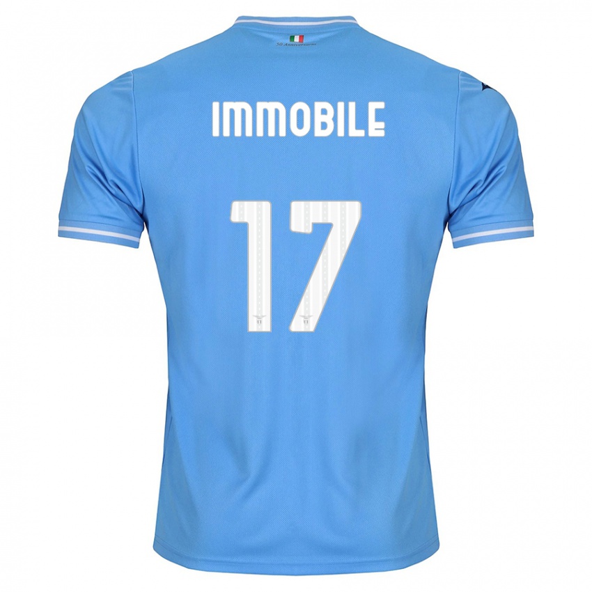 Herren Ciro Immobile #17 Blau Heimtrikot Trikot 2023/24 T-Shirt