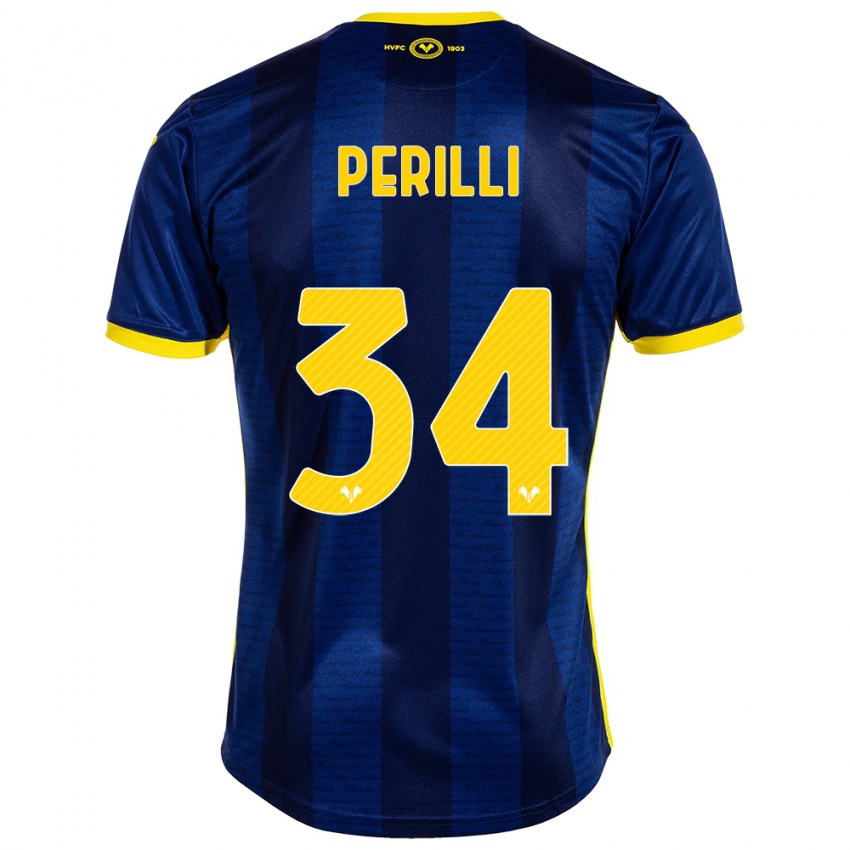 Herren Simone Perilli #34 Marine Heimtrikot Trikot 2023/24 T-Shirt