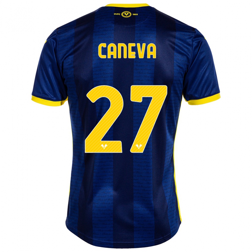 Herren Elia Caneva #27 Marine Heimtrikot Trikot 2023/24 T-Shirt