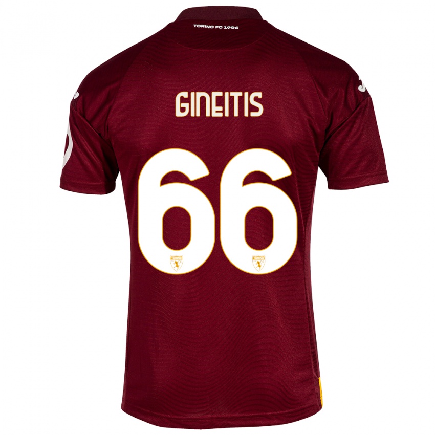 Herren Gvidas Gineitis #66 Dunkelrot Heimtrikot Trikot 2023/24 T-Shirt