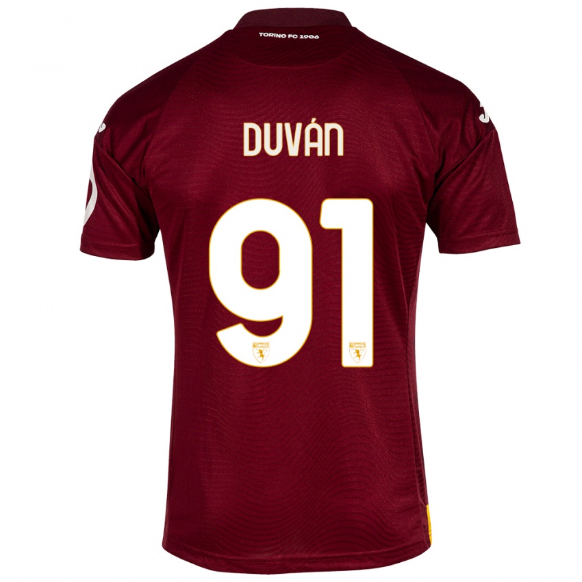 Herren Duvan Zapata #91 Dunkelrot Heimtrikot Trikot 2023/24 T-Shirt