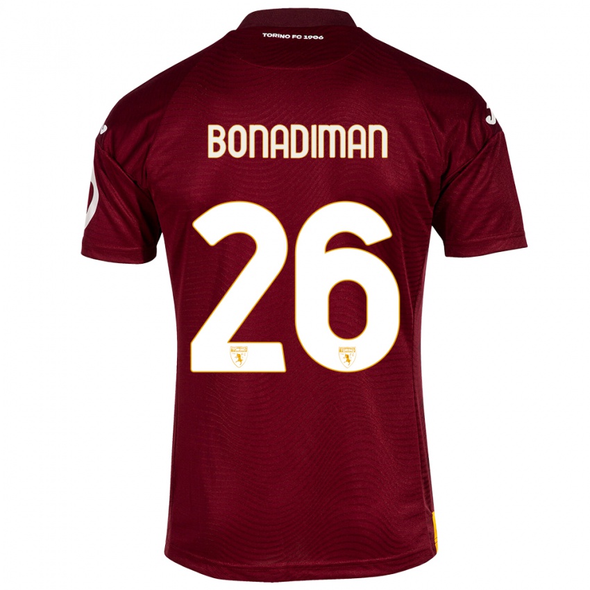 Herren Matteo Bonadiman #26 Dunkelrot Heimtrikot Trikot 2023/24 T-Shirt