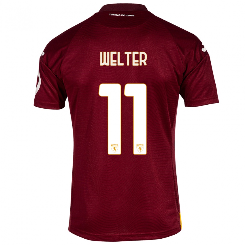 Herren Francesca Welter #11 Dunkelrot Heimtrikot Trikot 2023/24 T-Shirt