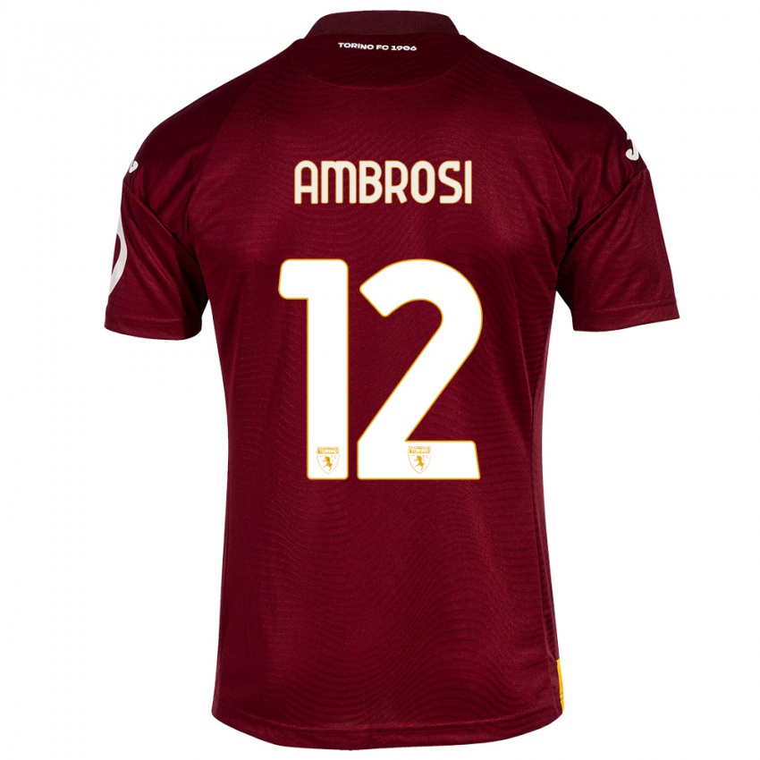 Herren Martina Ambrosi #12 Dunkelrot Heimtrikot Trikot 2023/24 T-Shirt